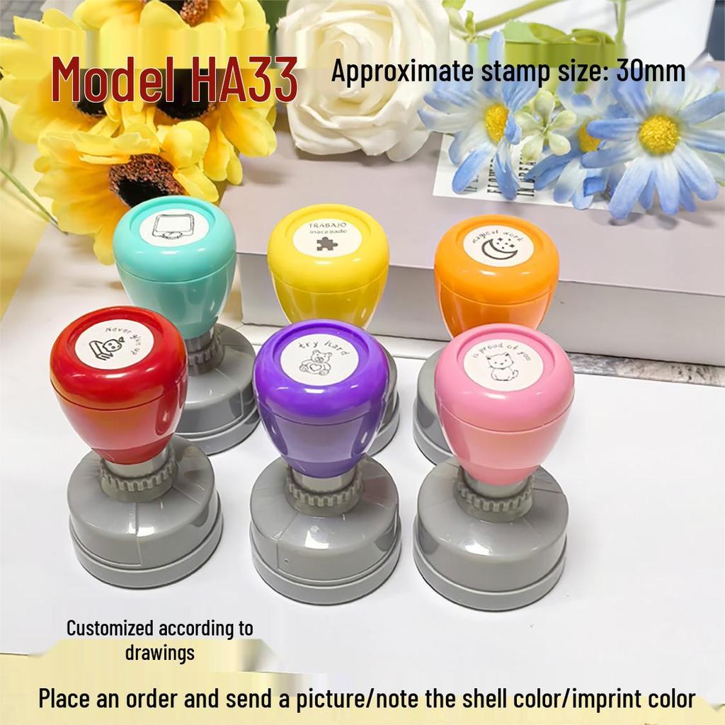 Custom Cartoon Teacher Stamp: Personalized Photo Stamps for Journals, Student Points, and Creative Logos with Q Version Avatars.