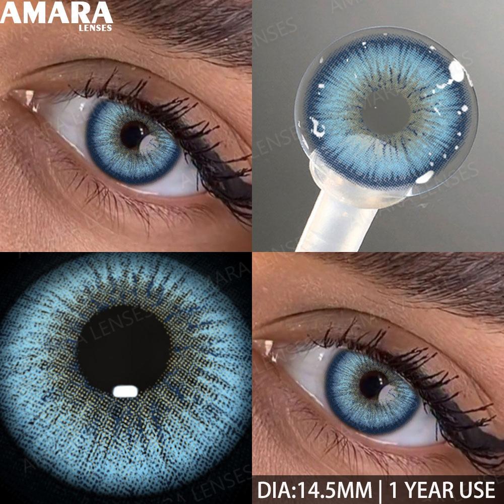 AMARA 1 Paar Farbige Kontaktlinsen Jahreslinsen Natürlicher Look Braune Augenlinsen Graue Kontakte Blaue Linsen Grüne Augenlinsen