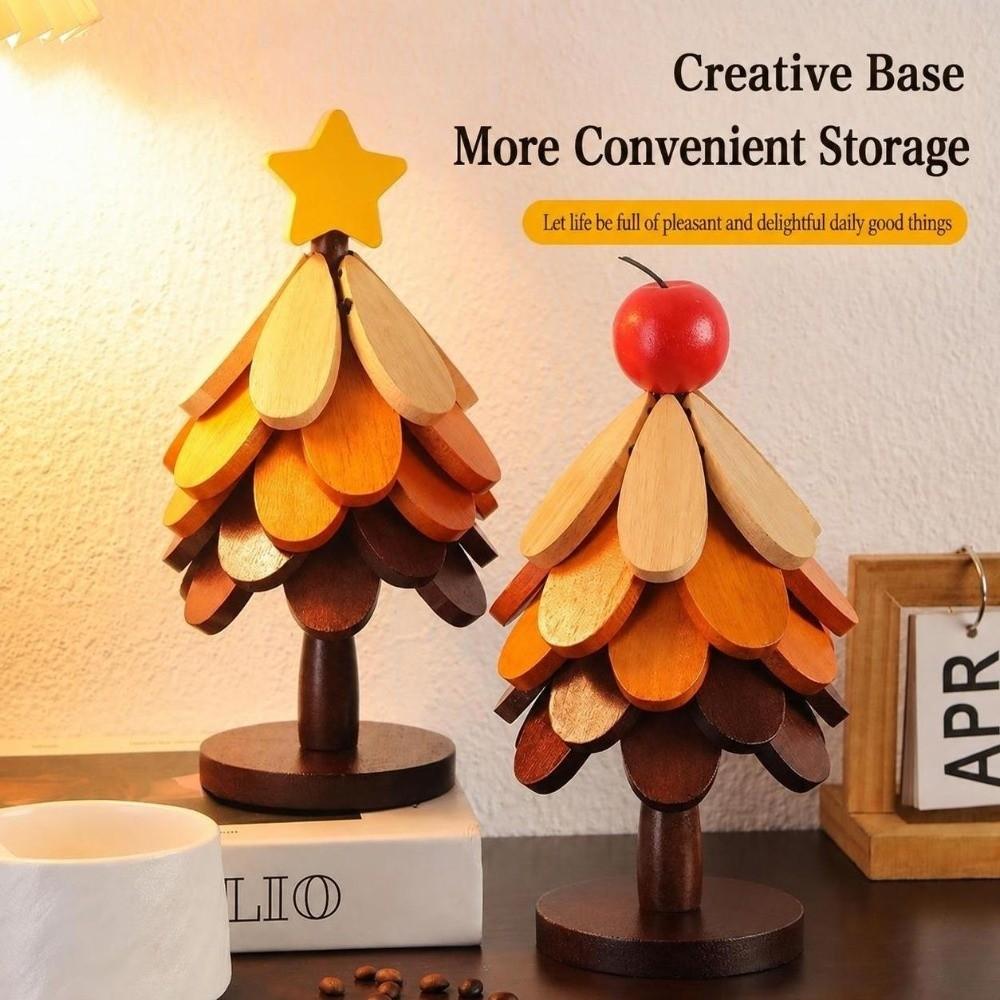 Tree-shaped Heat-resistant Trivet Wooden Cup Pad Multi-functional Insulation Hot Pad  Table Decor