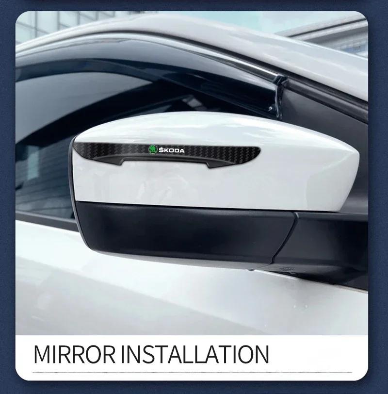 GTMZ9 2025 Hot 4Pcs Car Door Anti-collision Strip Bumper Protective Stickers For Skoda VRS Logo Octavia Fabia Rapid A7 Anti-rust