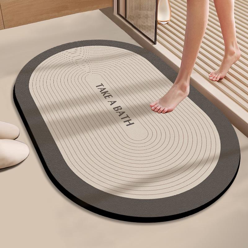 

Home Bathroom Anti-Slip Diatom Mud Water-Absorbing Floor Mat - Durable, Stain-Resistant Foot Pad 40*60cm
