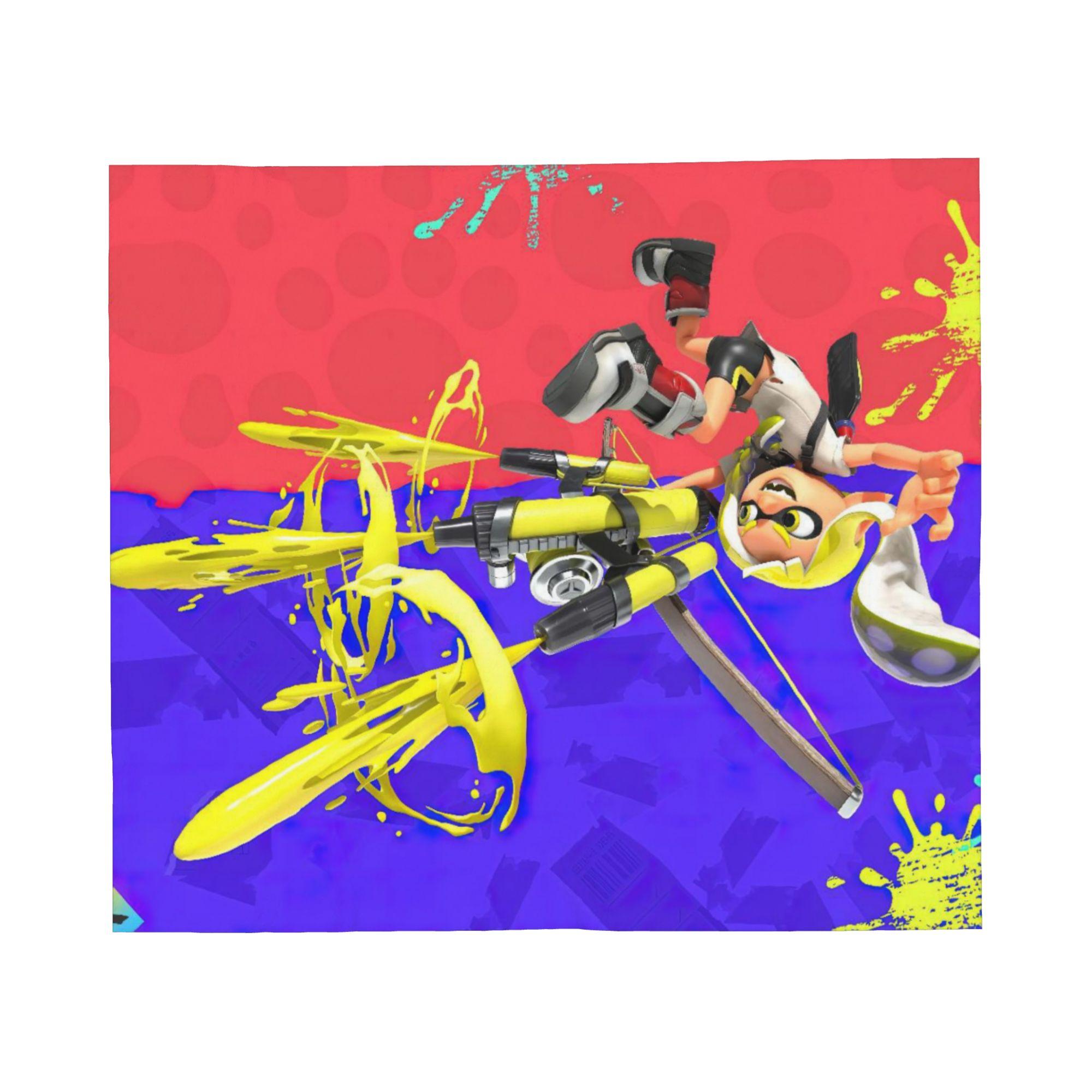 

Video Game Splatoon Blanket Velvet Decoration Breathable Ultra-Soft Throw Blankets for Bedding Car Bedspreads 30x40in