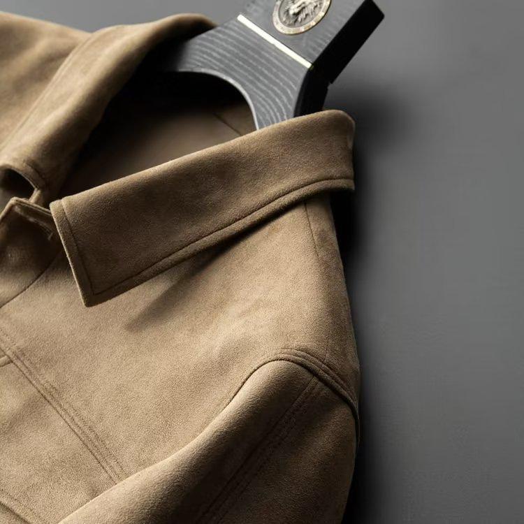 2023 Men's Suede Casual Jacket: Trendy, High-End, Stylish Spring & Autumn Attire