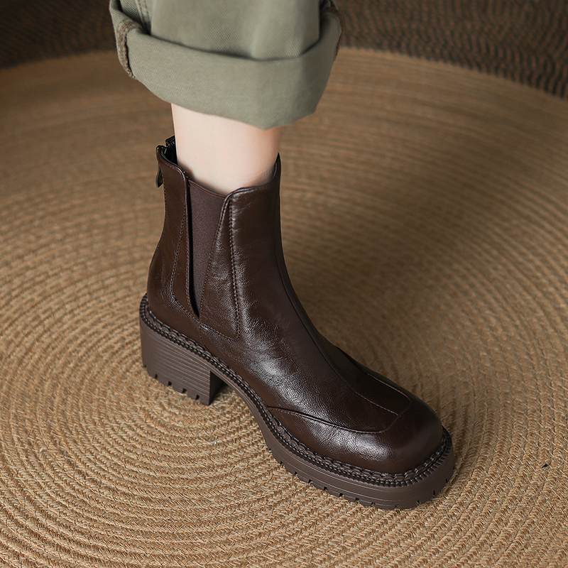 Krazing Pot 2026 Microfiber Winter Round Toe Modern Platform Size 33 Boots Size 43 Thick Bottom Zipper Women Ankle Boots