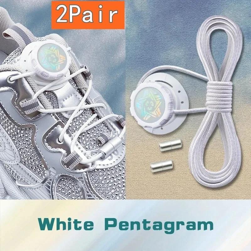 Install Simple Swivel Buckle Laces Automatic Shoelaces Without Ties Unisex Thick Rope Tennis Sneakers Shoelace Shoe Accessories