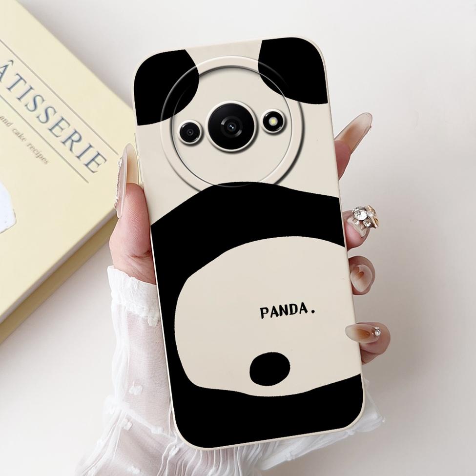 Für Redmi A3 Hülle Niedliche Cartoon Katze Ästhetisch Blumenmädchen Junge Stoßfeste Silikon-Rückabdeckung Für Xiaomi Redmi A3 Handyhülle Coque