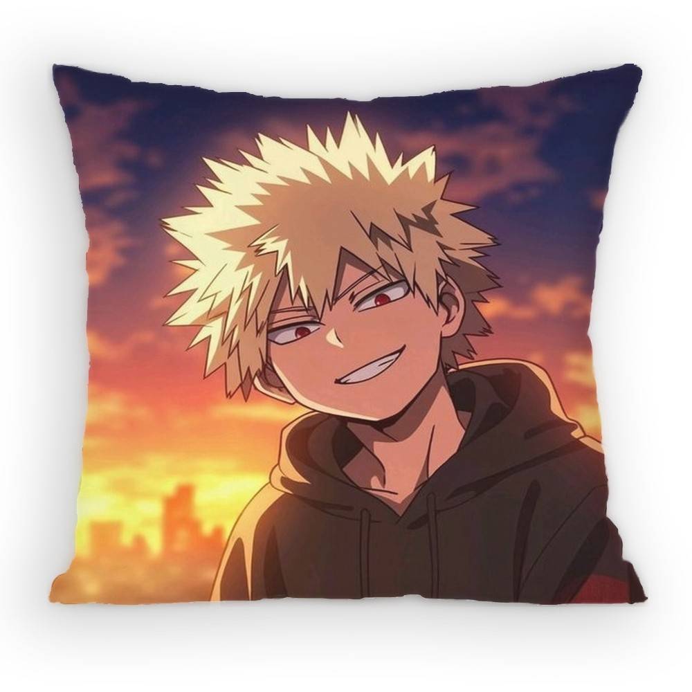 Federa Cuscino Personaggio Anime Cartone Animato Katsuki Bakugo Divano Soggiorno Camera da Letto Testiera Schienale Cuscino Cuscino Quadrato Ora del Sonnellino
