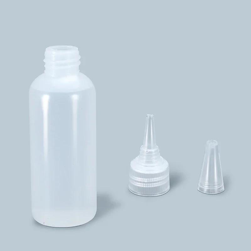 10Pcs 30-100ml Empty Plastic Glue Bottles PE Material with Screw Lids Squeeze Liquid Drop Bottles For Ink Oil  Pigment Container