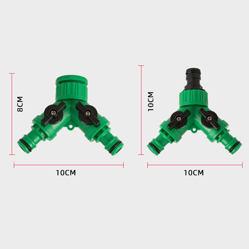 2 Way Garden Water Pipe Connectors Pipe Adapter Y Shape Hose Splitter Valve Three Way Plastic Valve With Switch