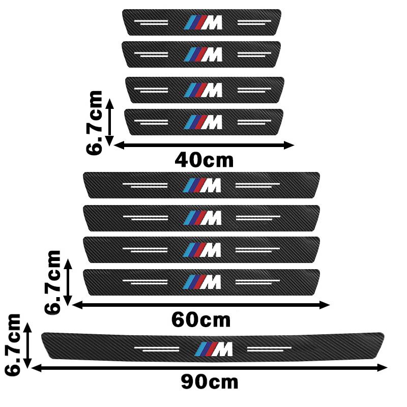 BLL1 Leather Car Door Decal Carbon Fiber Threshold Anti Scratch Sticker For BMW M Performance F30 F20 F10 F18 F06 M3 M5 F22 F01 X3 X4