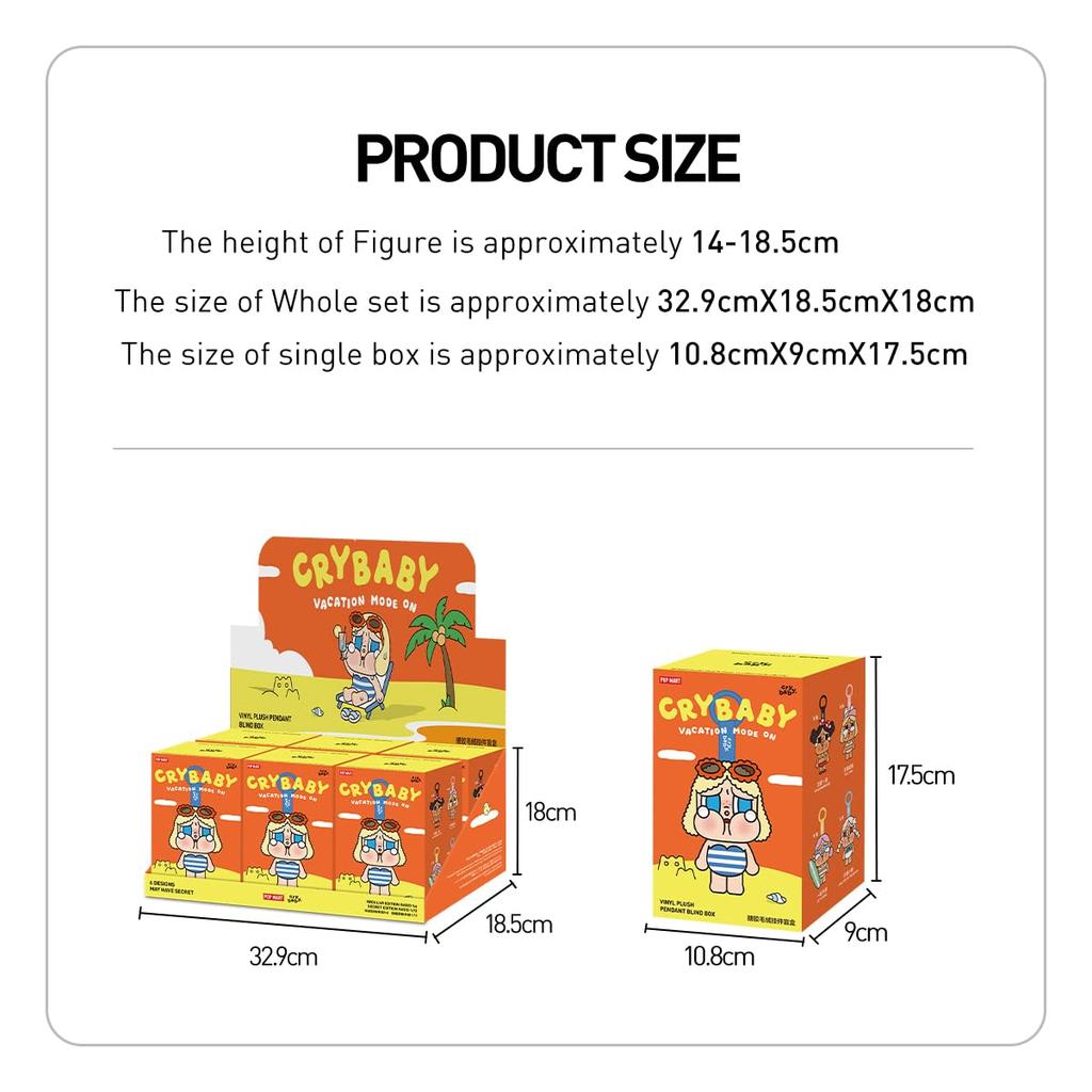 POP MART CRYBABY Vacation Mode On Series Plush Pendant [1 Piece] Pop Mart Gacha Gacha Blind Box Figure Plastic Model Premium Toy Soft Vinyl Original C