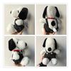 Snoopy Plush 25cm With Black Overalls, Tender And Soft