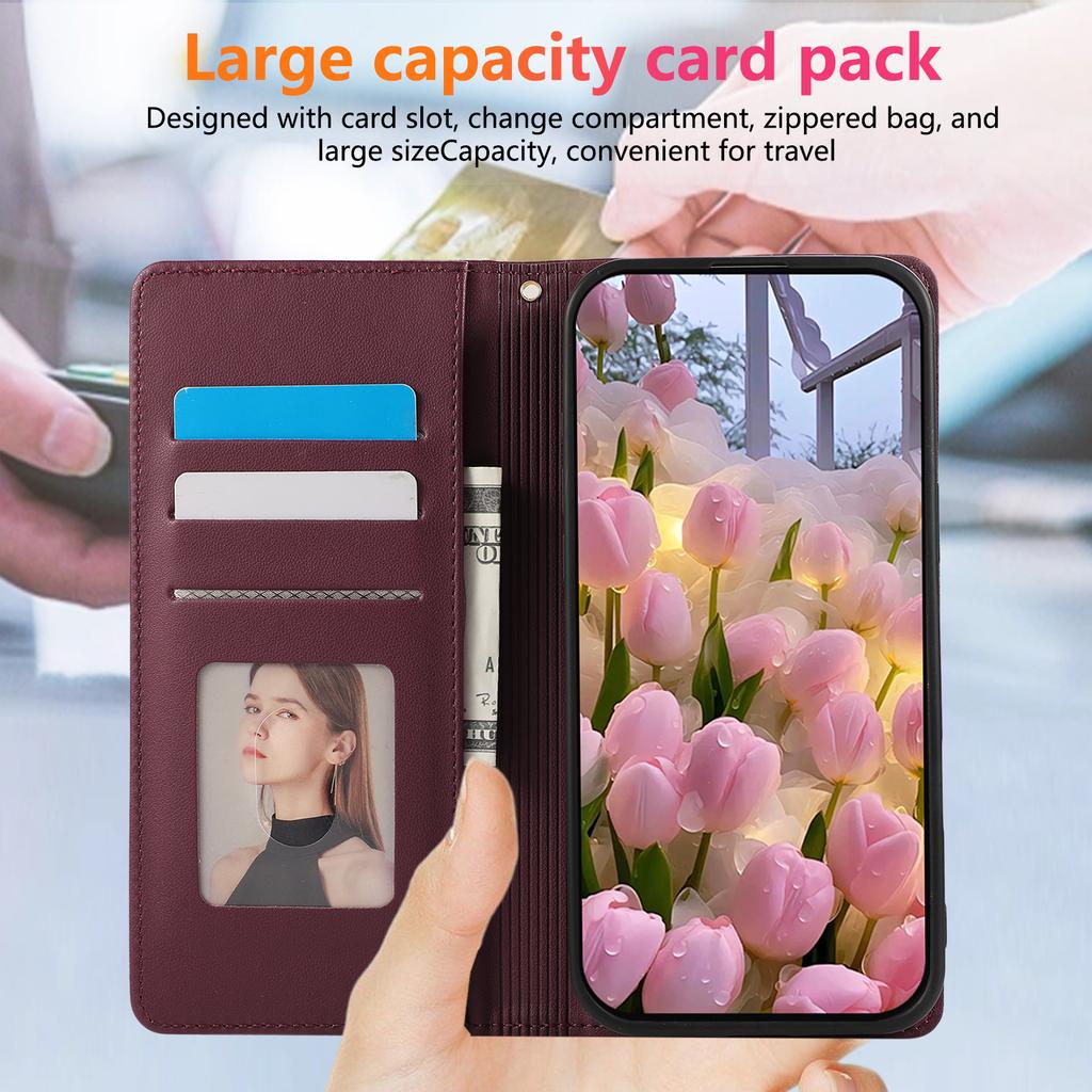 For Samsung Galaxy S26 Case with Zipper Card Holder Retro Leather TPU Phone Cover