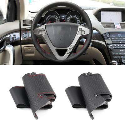 Car Accessories Inner Steering Wheel Cover Perforated Microfiber Leather Trim For Acura MDX 2007 2008 2009 2010 2011 2012 2013