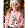 Kids Sweatshirt Autumn/Winter Fashion -Lined Sweatshirt with Loose Fit, Long Sleeves, and Prints of Three Kittens Climbing Together