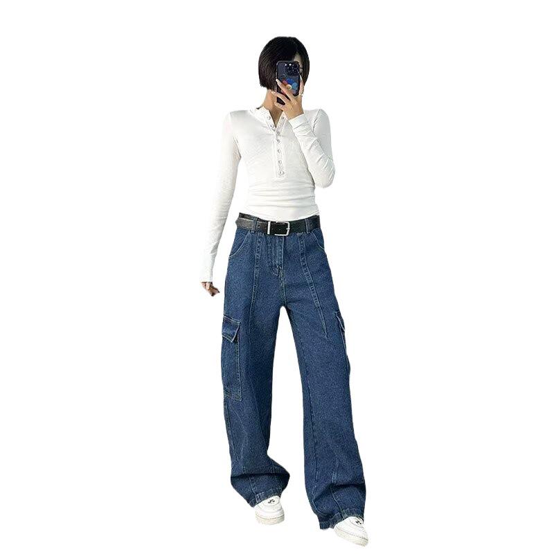 

American High Street Autumn Loose Straight Leg Mop Jeans XL