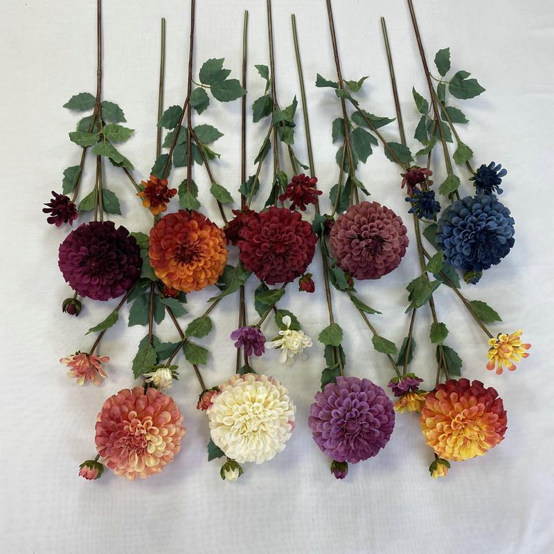 Fushou Dahlia Artificial Flower For Home Decor And Photography Props