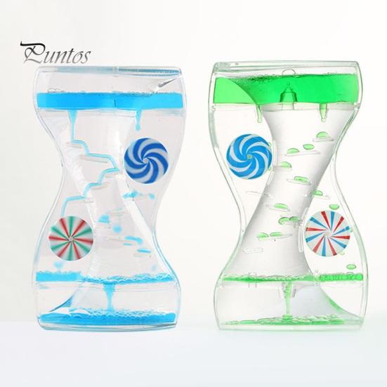 Beruhigendes Blasen-Timer-Spielzeug Flüssige Bewegungsblase Drehende Räder Stressabbau Buntes Öl-Tropf-Sanduhr Fidget Zuhause Büro Schreibtischdekoration Kinder