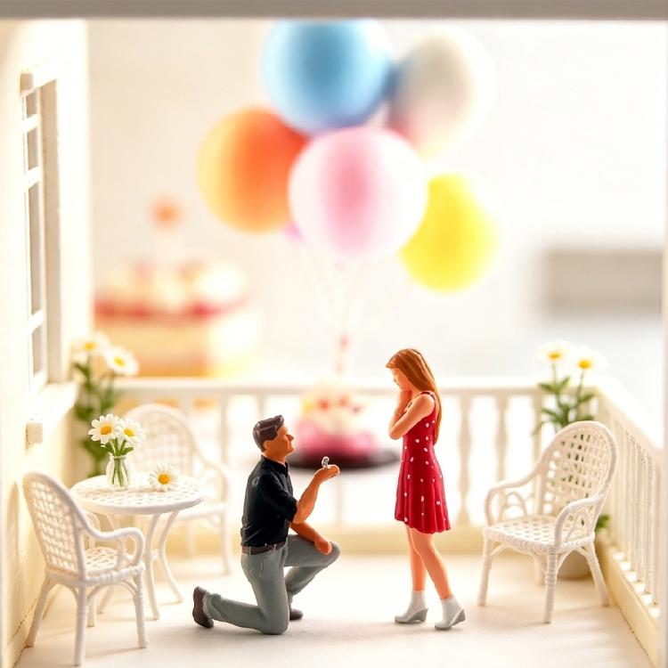 Lovely Tiny Couple Figurines 1:64 Proportion Realistic Resin Models Collectible Figurine for Wedding Cake Decorations