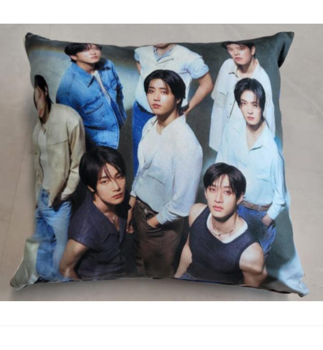 Stray Kids Double-sided Square Cushion 30cm (Random Image, Removable Cover)