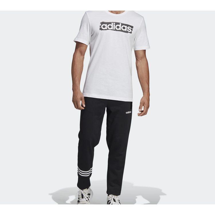 Adidas T Shirts Men's White Crew Neck Moderate Straight Fit DV3050