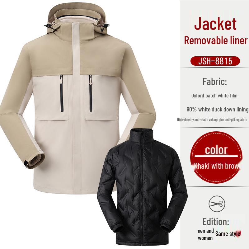Au Li Rong Windproof Jacket: Customizable with Logo Embroidery, Detachable, Plus Velvet for Workwear