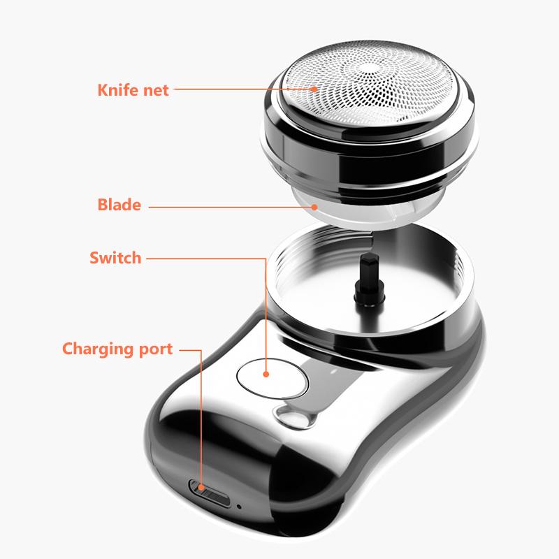 Mini Electric Shaver USB Charging Shaver Portable High Speed Motor Washable For Man 100mAh Travel Type-C Fast Charge Support Recharge