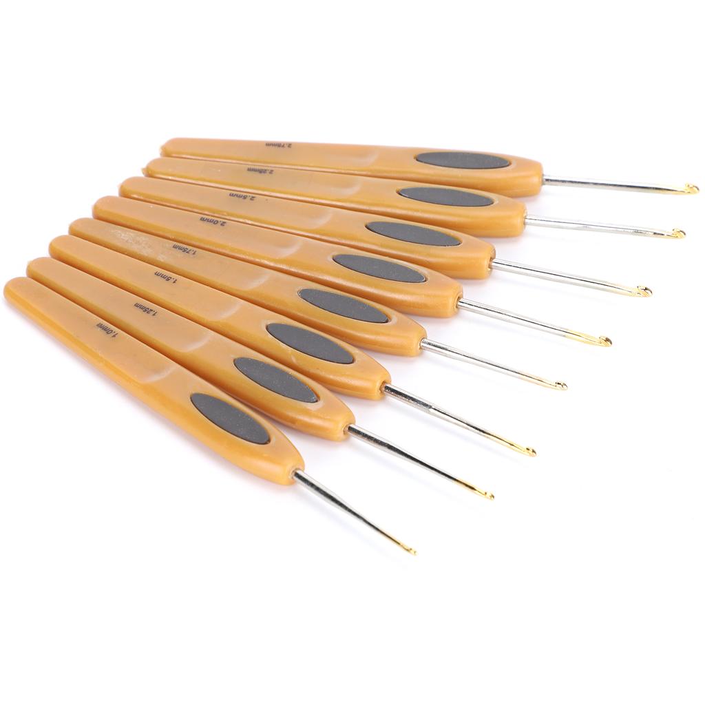 8Pcs Sewing Crochet Hook Kit Thread Ergonomic Soft Grip Handle Sweater Knitting Tools