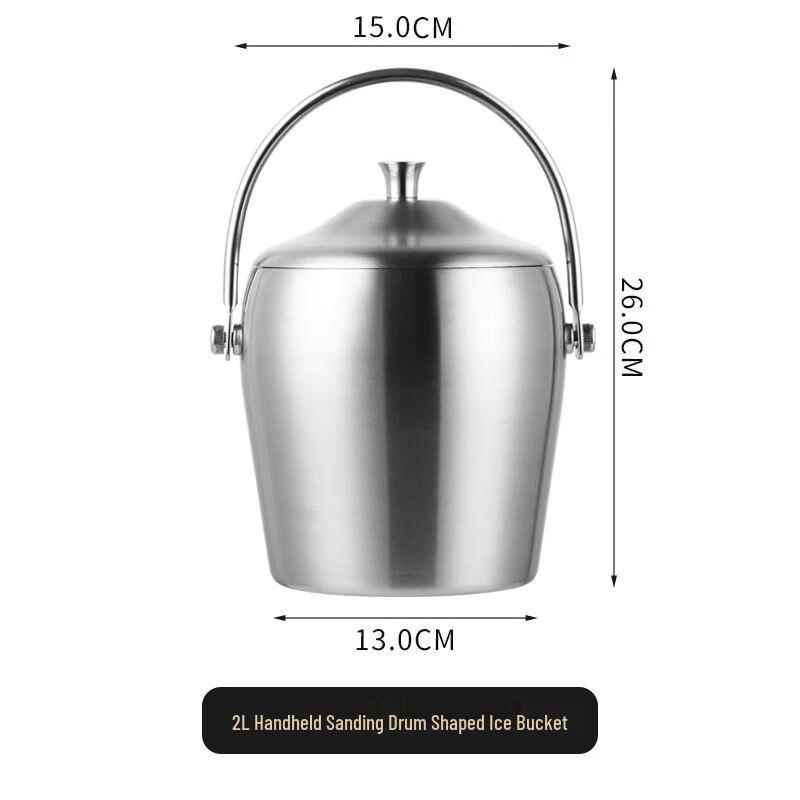 Xuankunpai Thickened Stainless Steel Double-Layer Ice Bucket with Lid
