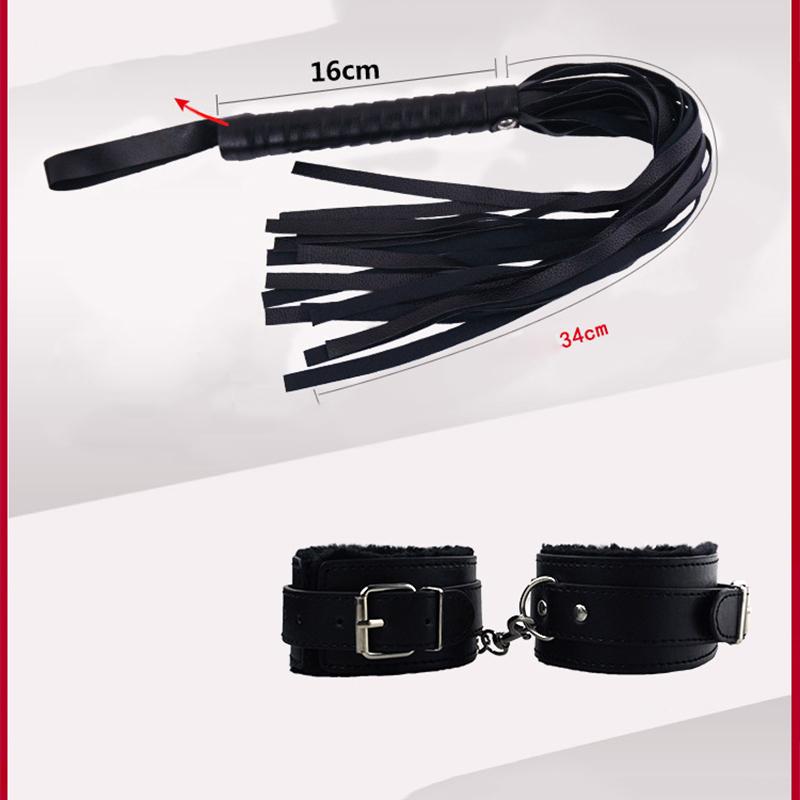 MoDi Bondage Set BDSM Kits Exotic Sex Toys For Adults Games Leather Handcuffs Whip Gag Nipple Clamps Women Sex Products