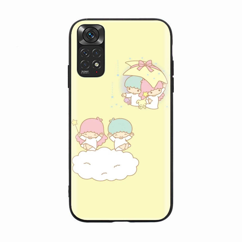 Black Case for Samsung Note 20 Lite S24 Ultra S23 A03 A05 A06 A11 A71 A15 A16 A13 A24 A25 A33 A52 A53 A50 M55 M35 Plus H-4 Little Twin Stars