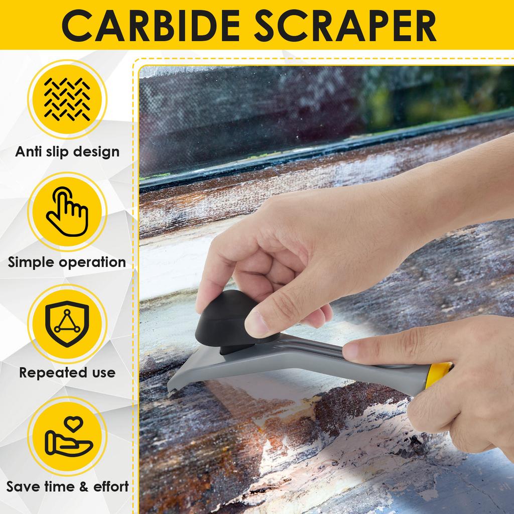Handlicher Hartmetallschaber Ergonomisches Schaberwerkzeug Rutschfester Hartmetallschaber mit Kunststoffgriff Multifunktionale Farbschabwerkzeuge