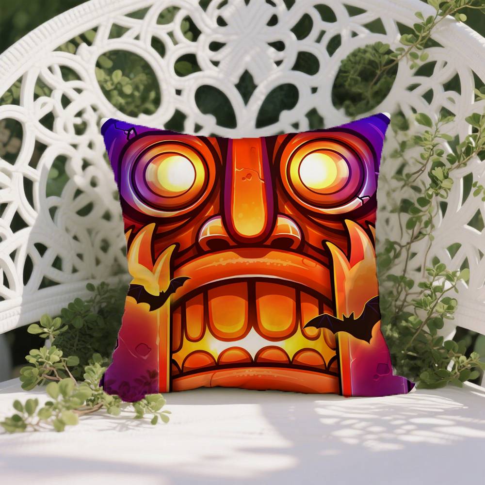 Pop-Parkour Game Temple Run-A Pillow Case Anti-dustmite Pillowcase Invisible Zipper Silky Short Plush Sofa Cushion Cover