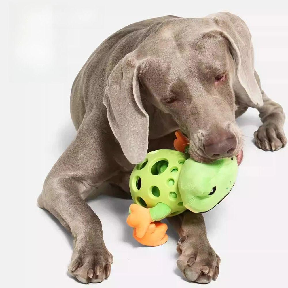 Cartoon Frog Shape Plush Frog Dog Toy Bite Resistant Pet Squeaky Chew Toy Home Use