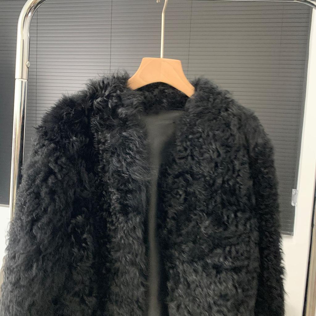 Fur Integrated Wool Outer Coat Women's Short Stand Collar Fur Coat