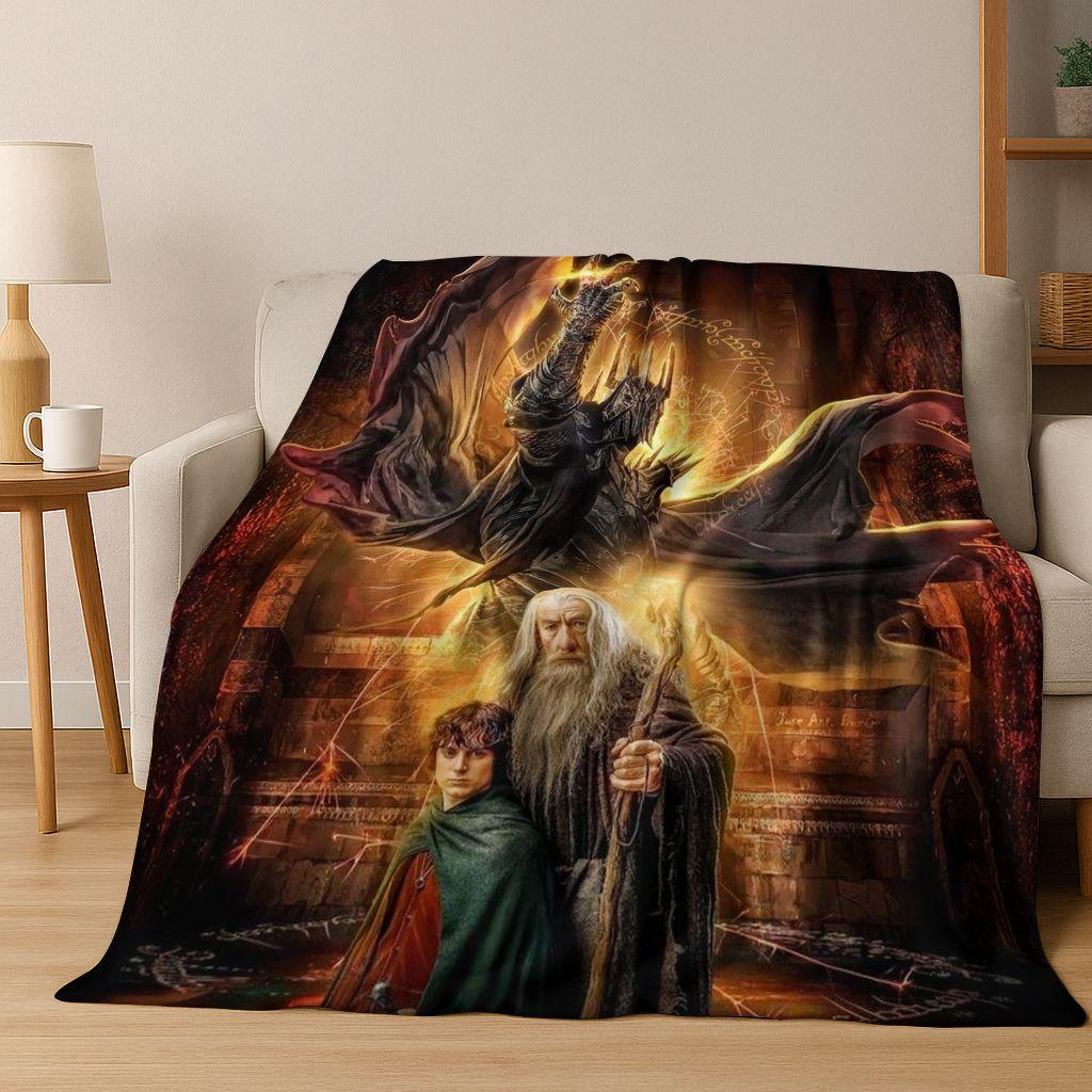 26 Style L-Lord of Rings H-Hobbit Movie Flannel Blanket,Warm and Cozy Soft Throw Blanket for Home Bedroom Bed Sofa Cover Gift