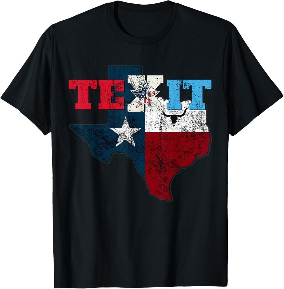 

American Until Texas Secedes Distressed Texas State Flag Gift Unisex T-Shirt 4XL