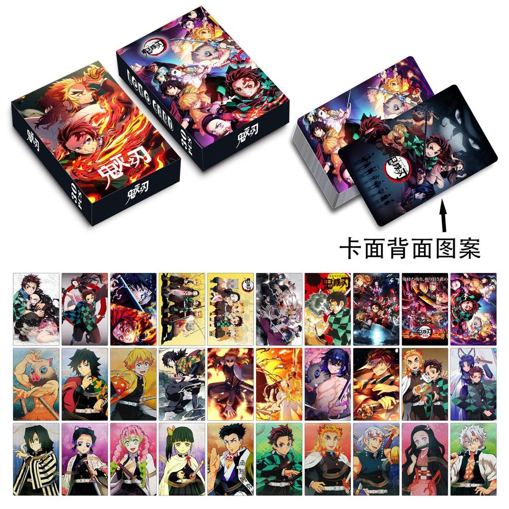 Beautiful Demon Slayer Double Sided Lomo Cards 30 Pcs Boxed HD Printed Anime Peripheral Cards For Anime Fans As Bookmark Greeting Card