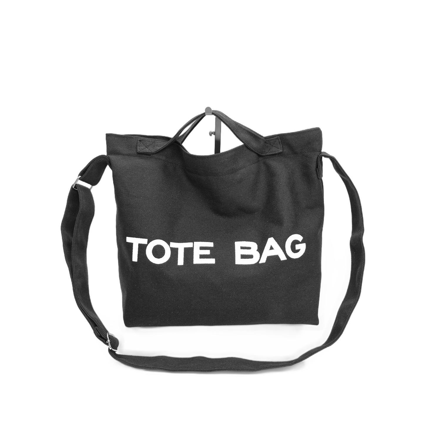 New Alphabet Canvas Bag Crossbody Bag Women s Large Capacity Commuter Crossbody Bag Fashion Versatile Simple Women s Bag чёрный