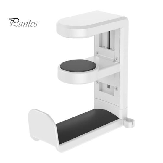 

Настольный подстаканник с крючком для наушников, прочная несущая конструкция с U-образным пазом, универсальная регулируемая подставка с зажимом белый