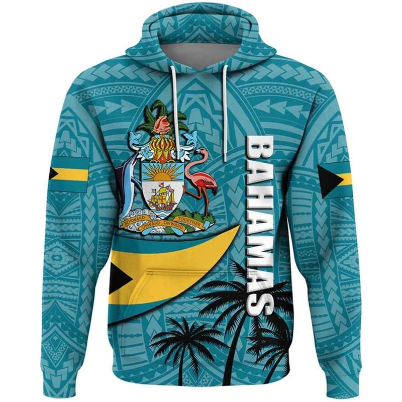 

Толстовка з 3D-друком на карті Багамських островів для чоловіків Одяг Мода Світшоти з державним гербом Повсякденні чоловічі толстовки з капюшоном Жіночі пуловери Топи XL