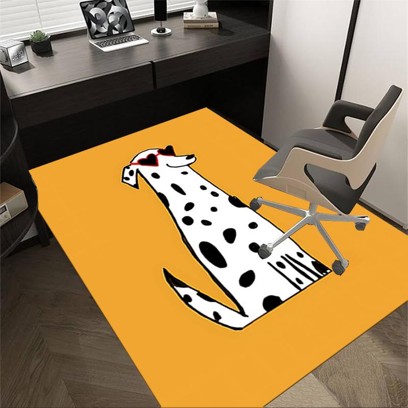 

1PC Dalmatian Heart-shaped Non-Slip Floor Carpet Compatible for Office&Living Room&Bedroom&Dining room - Flat-Weave Machine-W272 60cm by 90cm