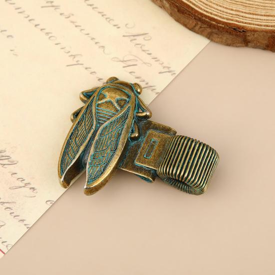 xiaobudian Vintage Insect Pen Clip, Zinc Alloy Cicada Bee Butterfly Pencil Spring Loaded Holder for Notebook Journal Office School Stationery