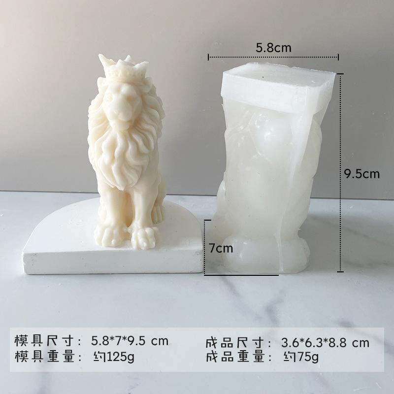 Weiwu Xionglion Silicone Candle Mold 3d Sitting Lion Aromatherapy Gypsum Soap Resin Handicraft Molds Home Decoration Gift