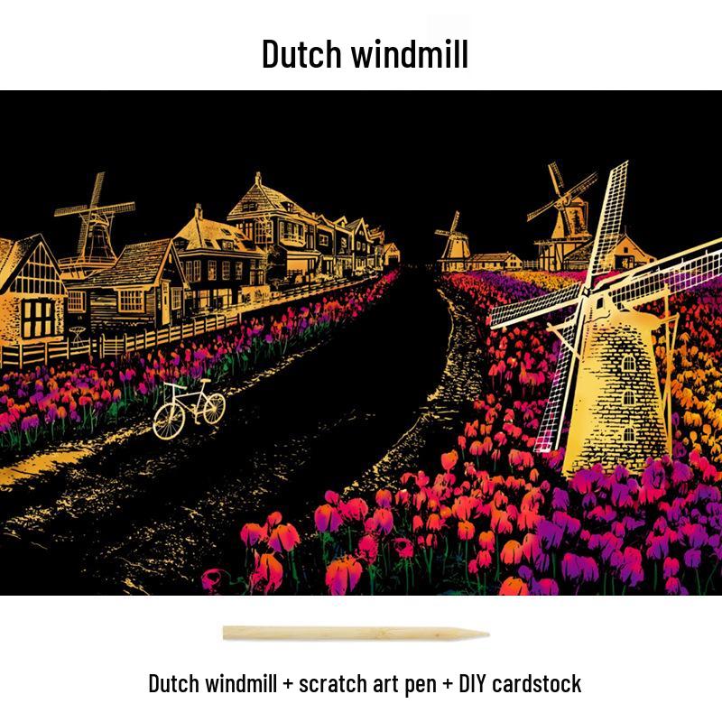 City Night View Scratch Art – DIY Kreatives Handgemachtes Malen Geschenk für Beste Freundin