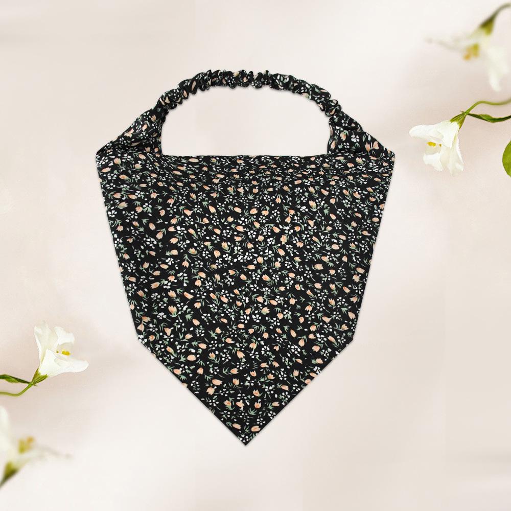 Bentite din țesătură din satin floral de primăvară și vară pentru femei Accesorii pentru păr Benzi elastice Bentite triunghiulare de ultimă generație Accesorii pentru păr