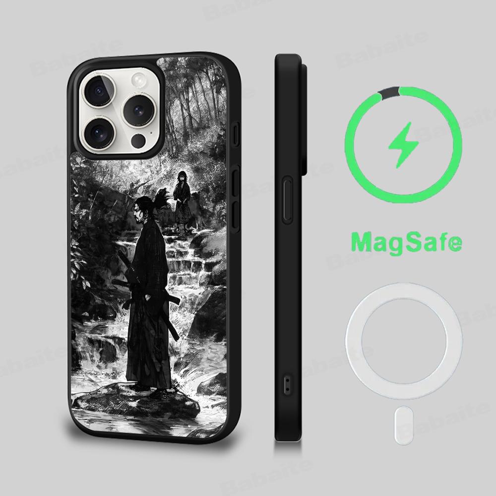 Japanese Vagabond Phone Case Magnetic Case For IPhone 16 14 13 12 11 15 Pro Max Plus For Magsafe Wireless Charge Cover