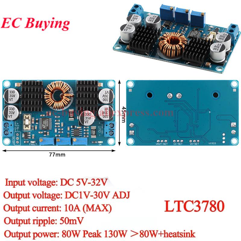 LTC3780 DC-DC 5-32V auf 1V-30V 10A 8A Automatischer Step-Up-Down-Wandler Boost Buck Lade-Netzteilmodul Auto Solar-Ladegerät