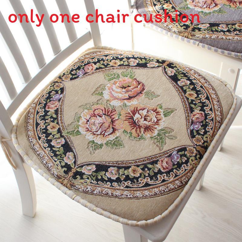 Chenille Non Slip Chair Cushion With Floral Pattern For Home Dining And Office