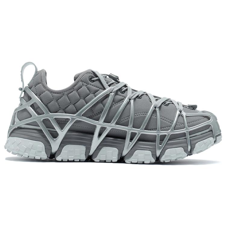 New LiNing Cushioning Anti Slip Wear Resistant Coverage Support Lightweight Low Top Running Shoes Men's Shark Gray ARYR013-2